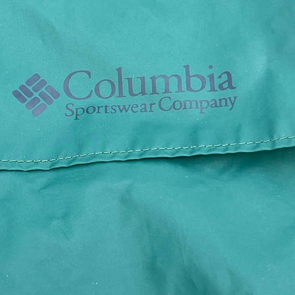 Columbia Men's Large Green Hood Snap Zip‎ Pockets Breathable Waterproof Jacket - Picture 6 of 15